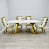 Ravello Cream & Gold Table with Windsor Cream Chairs