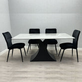 Caroline Grey Ceramic Top Dining Table with Windsor Chairs