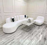 Solid Furniture LTD UK Fabric Miami Curved Cinema Boucle Sofa