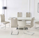 Milan Cappuccino High Gloss Extendable Dining Set SOLID FURNITURE LTD