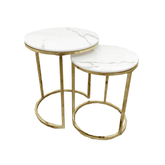 Cato Nest of 2 Gold Side Tables SOLID FURNITURE