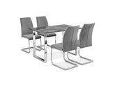 Tokyo Rectangular Dining Table Set with 4 Grey Chairs – Modern UK Dining Room