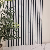 White Marble Acoustic Wood Slatted Wall Panels