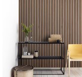 Dark Oak Wood Effect Slatted Wall Panels