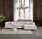 Aluxo Tribeca Corner Group in Oatmeal Boucle Fabric - SOLID FURNITURE LTD