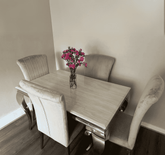 Cream Marble Louis Dining Table Only SOLID FURNITURE