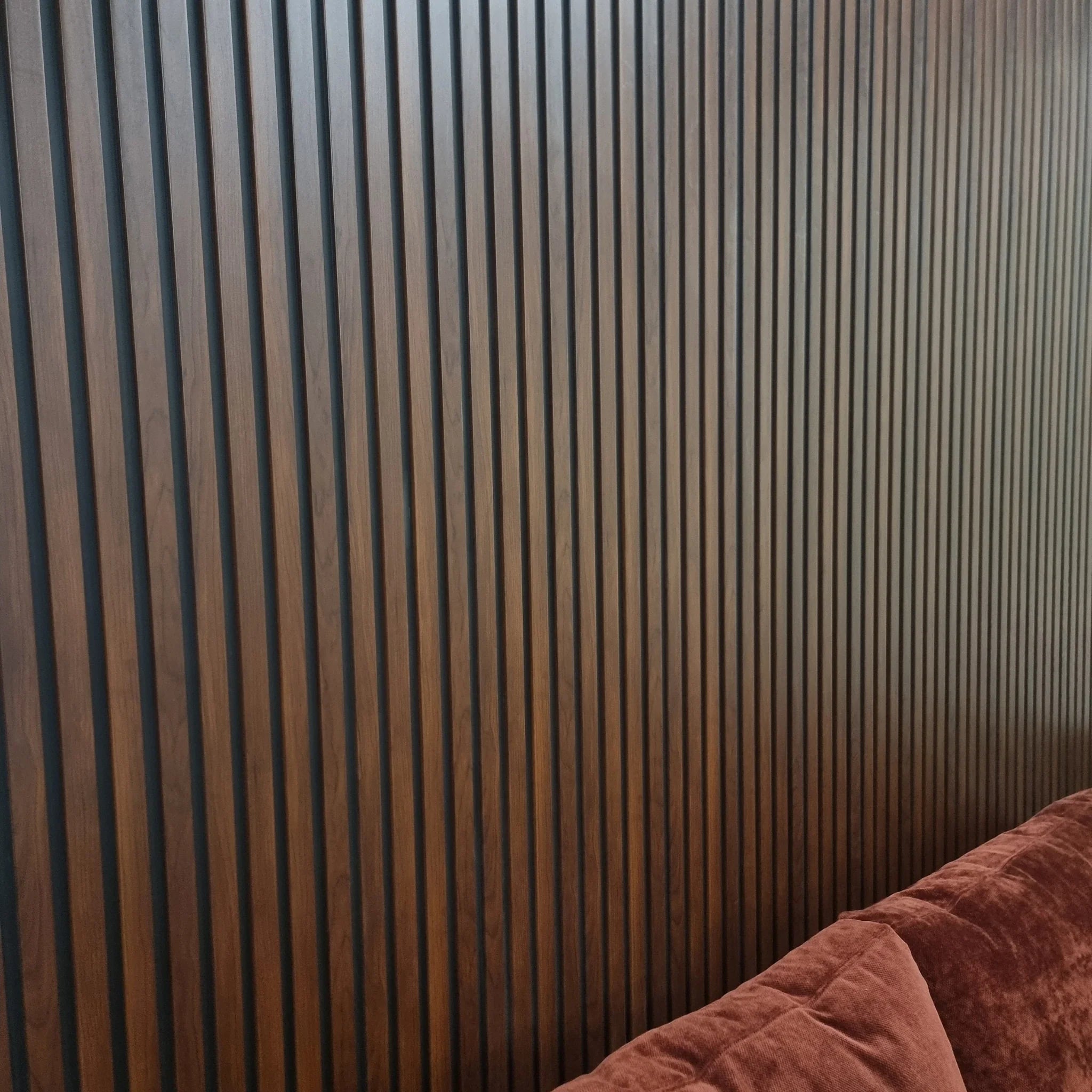 Dark Oak Wood Effect Slatted Wall Panels