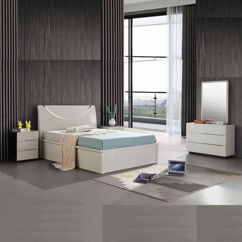 High Gloss Half Moon Bed