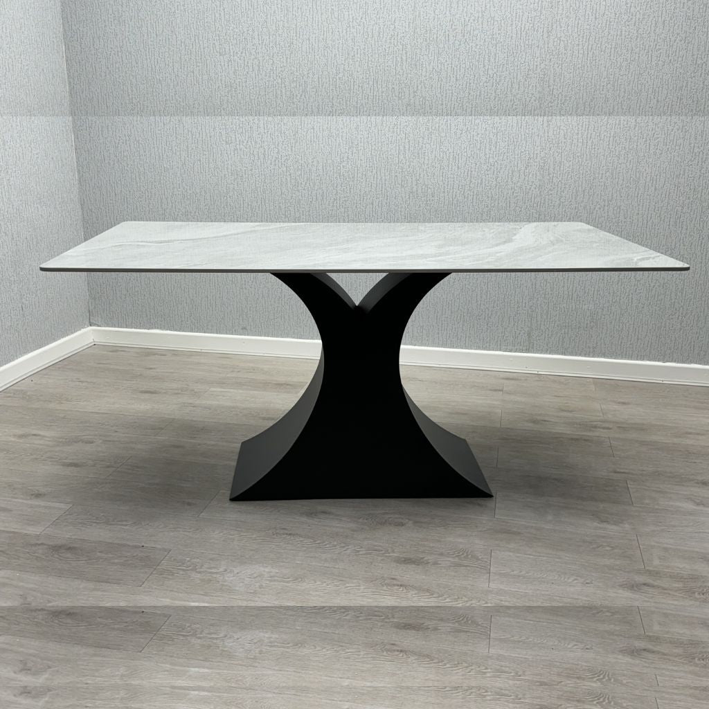 Caroline Grey Ceramic Top Dining Table with Windsor Chairs