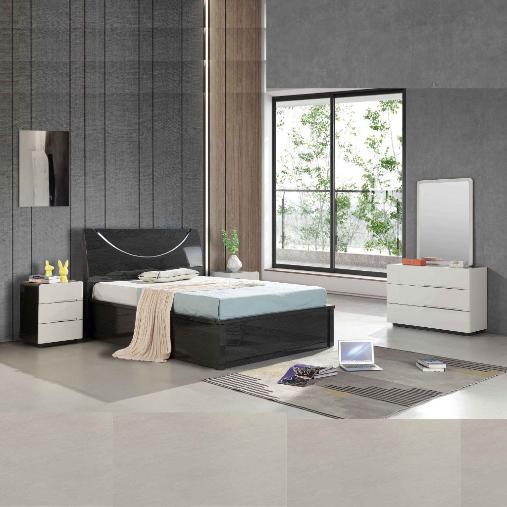 High Gloss Half Moon Bed