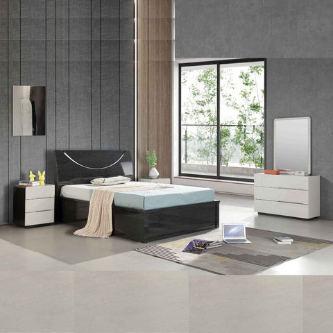 High Gloss Half Moon Bed