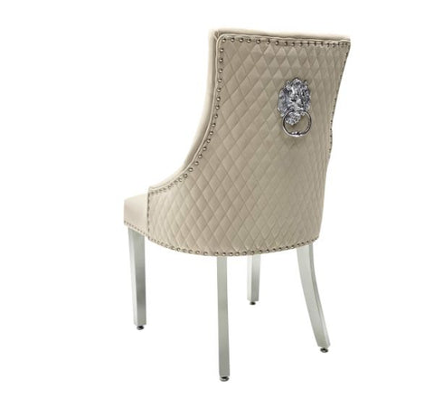 Majestic Chairs Plush Velvet With Lion Knocker