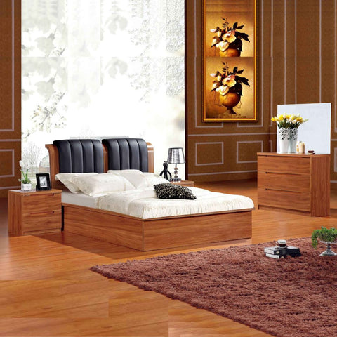 High Gloss Rugby Bed With Leather Poshish