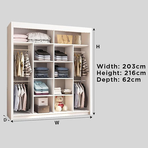 Chicago Black Sliding Door Wardrobe