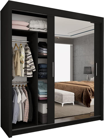 Chicago Black Sliding Door Wardrobe