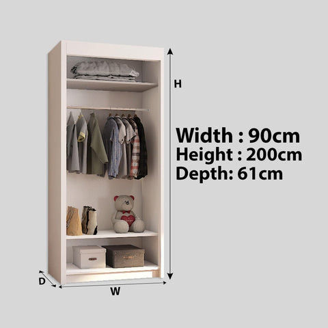 Chicago Black Sliding Door Wardrobe