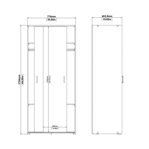 Space 2 sliding Doors Wardrobe - Exclusive Interior