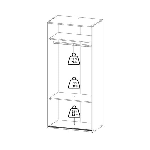 Space 2 sliding Doors Wardrobe - Exclusive Interior