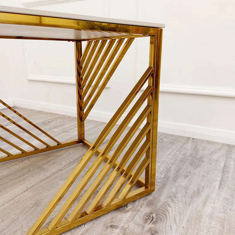 GOLD FRAME AZURE LAMP TABLE SOLID FURNITURE UK