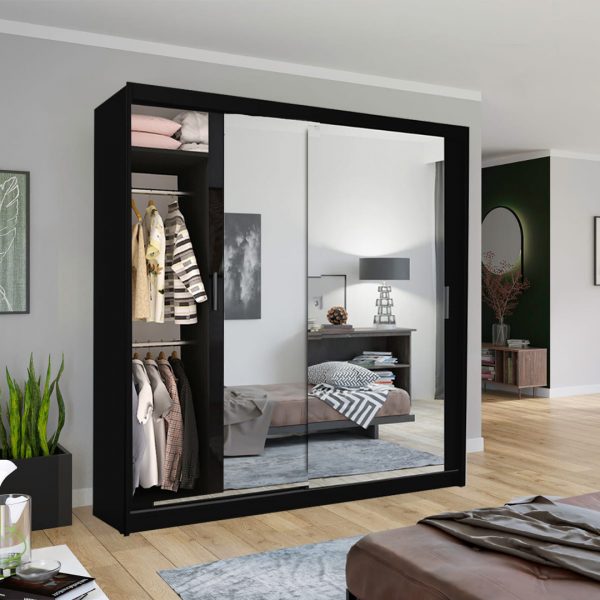CHICAGO BLACK WARDROBE SOLID FURNITURE LTD
