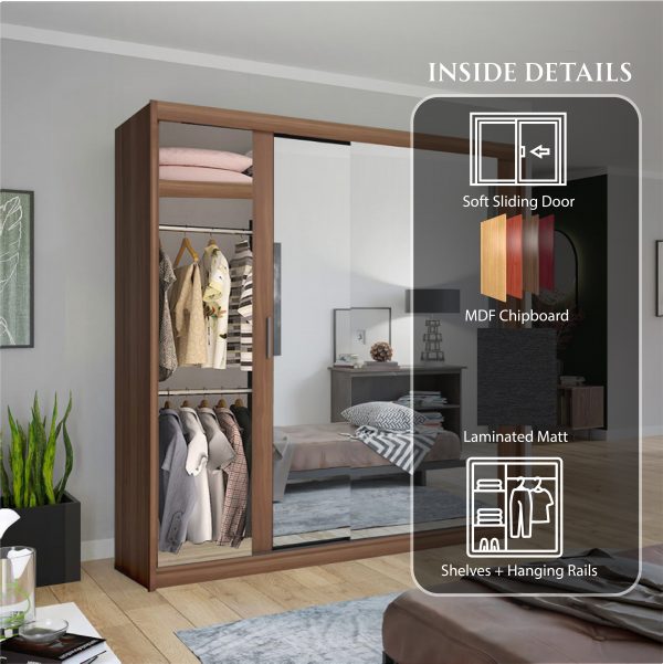 CHICAGO WALNUT WARDROBE SOLID FURNITURE LTD