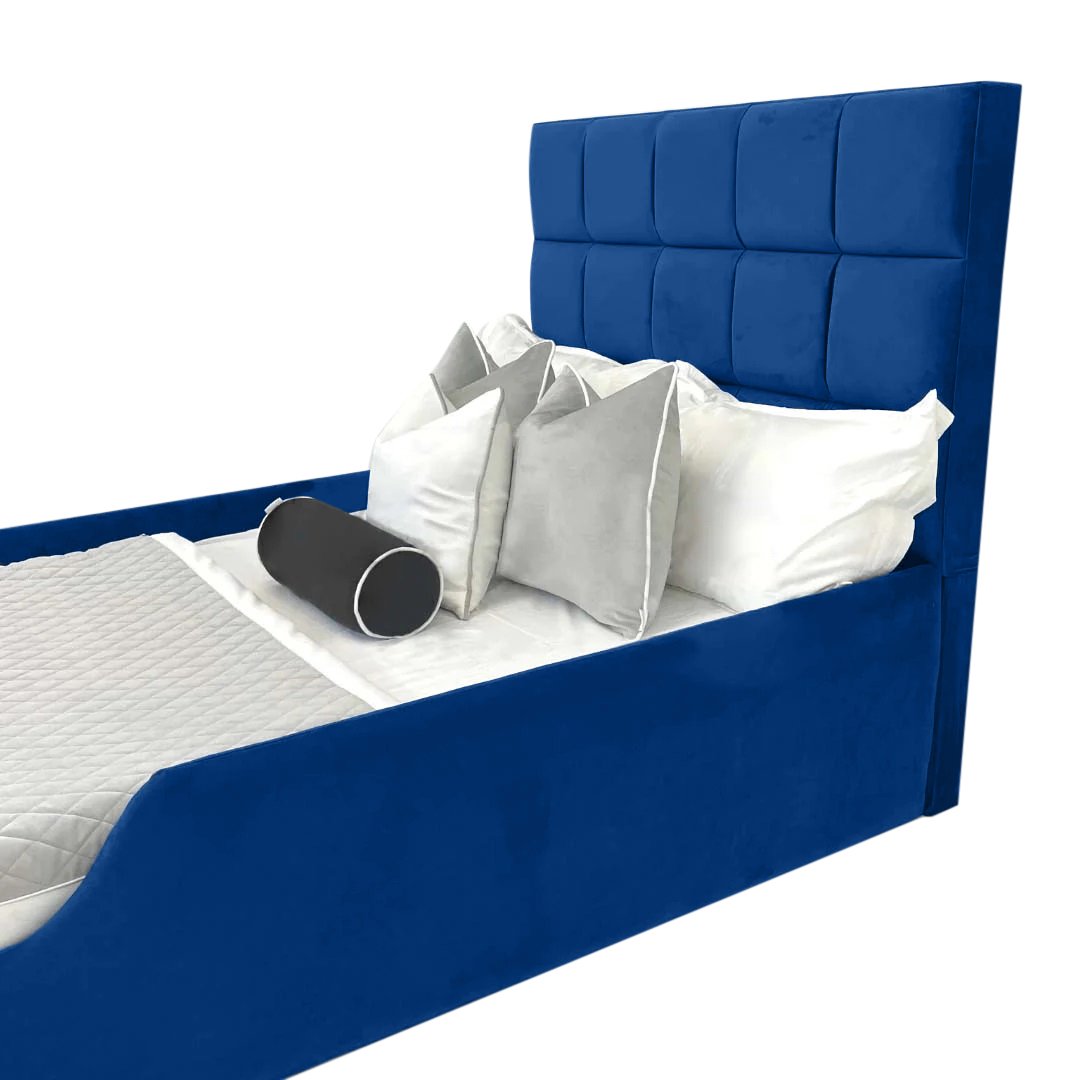 Carter Kids Bed Plush Velvet with Safety Siderails - Exclusive Interior