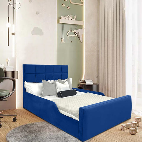 Carter Kids Bed Plush Velvet with Safety Siderails - Exclusive Interior