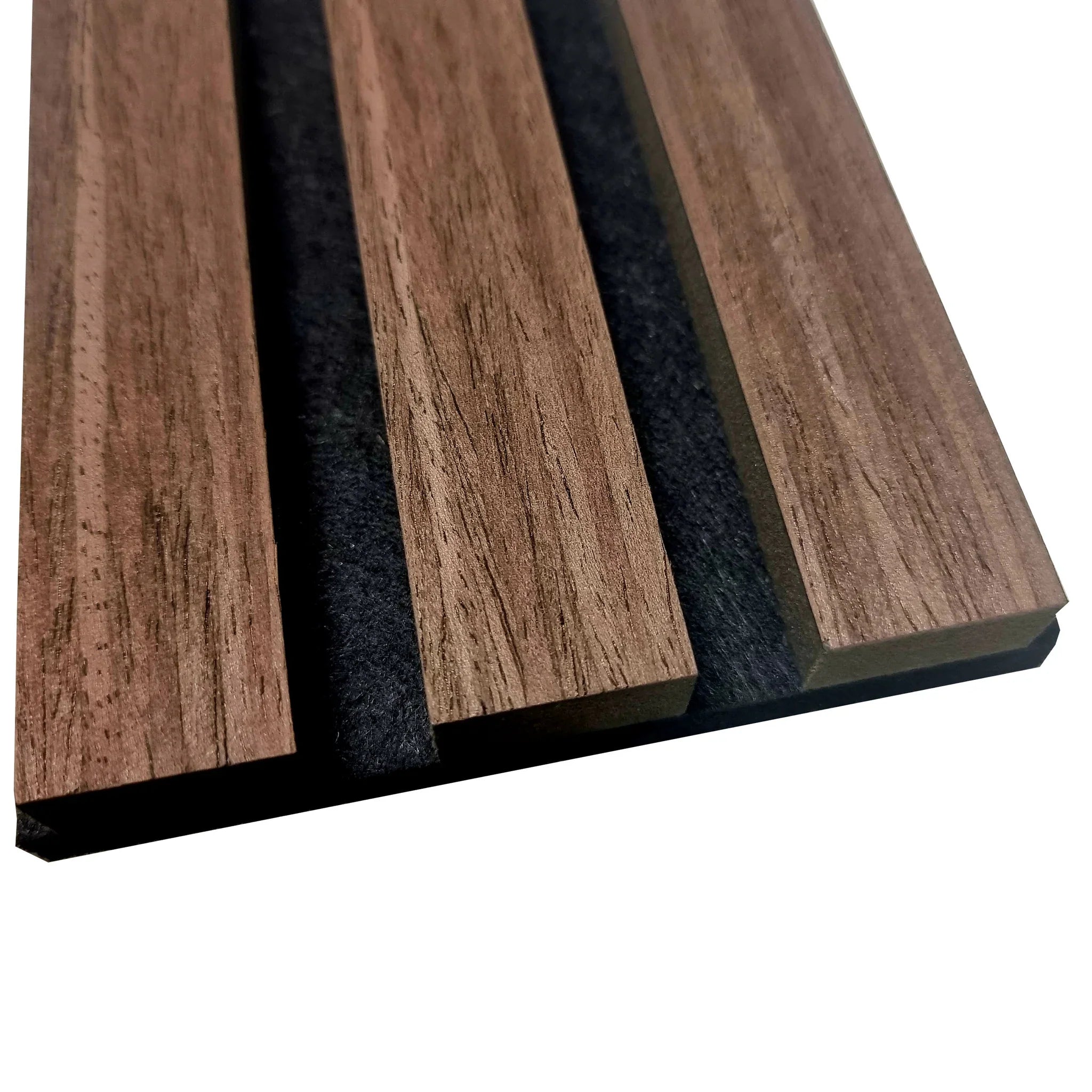 Dark oak slatted wall panel for modern interiors
