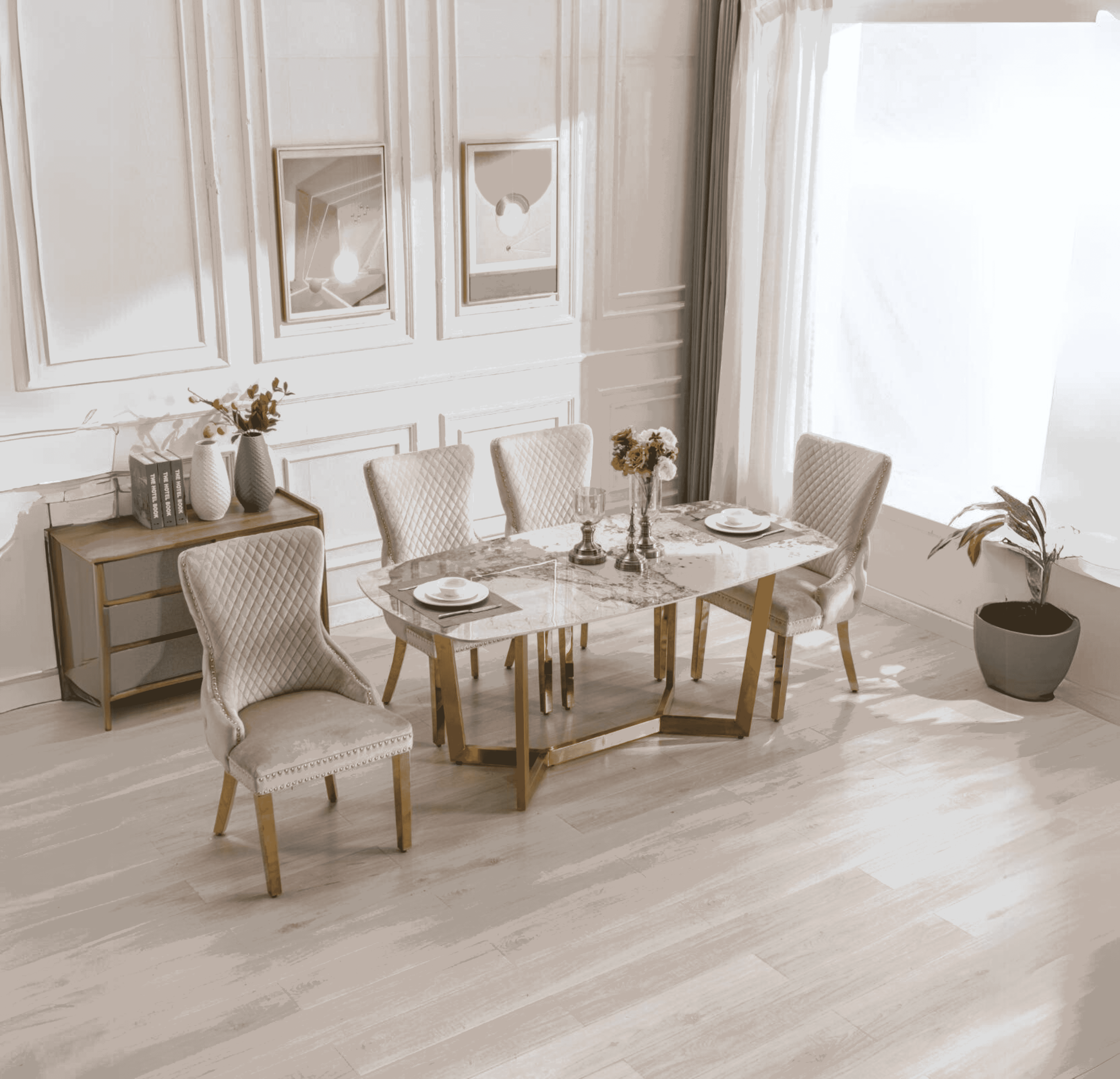 Pandora Sorrento Cream Oval Ceramic Table with Chairs
