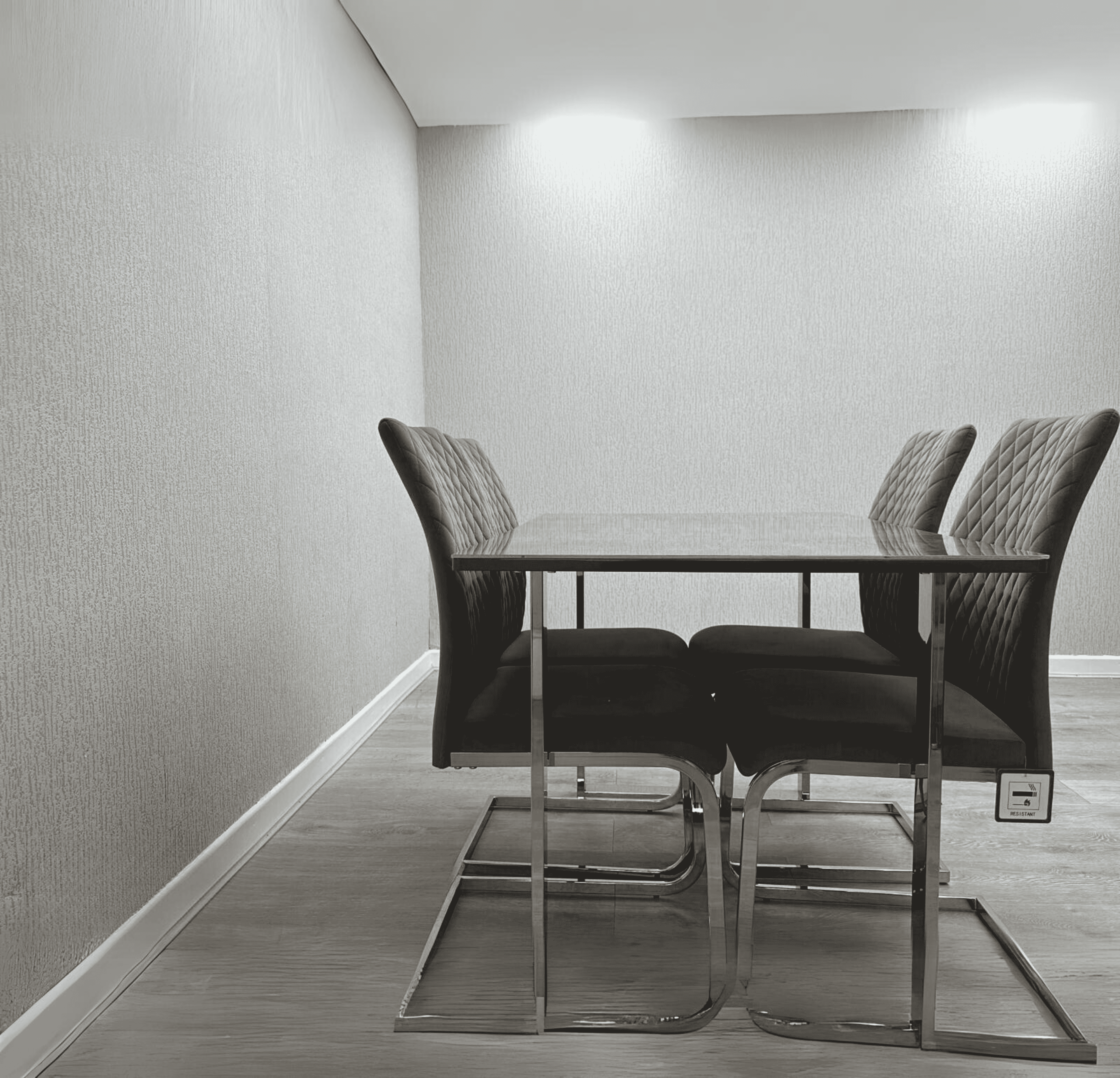 Tokyo Dining Set with 4 Grey Chairs SOLID FURNITURE LTD