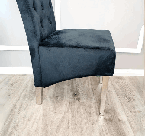 EMMA Velvet Chrome Dining Chairs