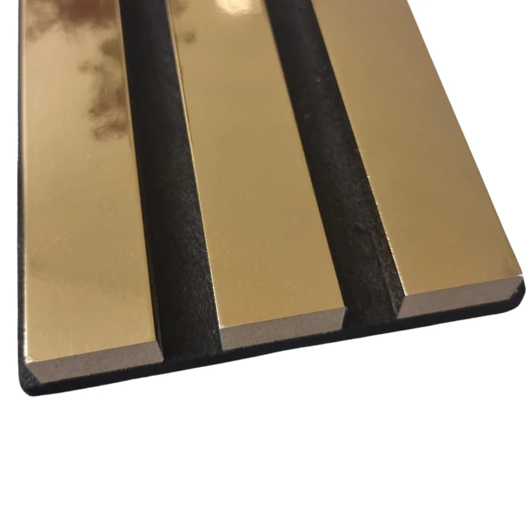 Gold Metallic Acoustic Wood Slatted Wall Panels