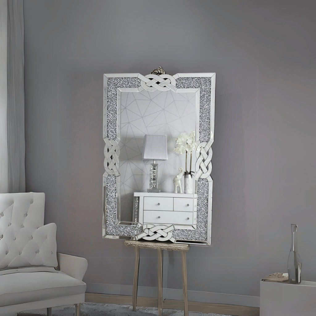 Laser Cut Crystals Encased in Glass Mirror SOLID FURNITURE LTD