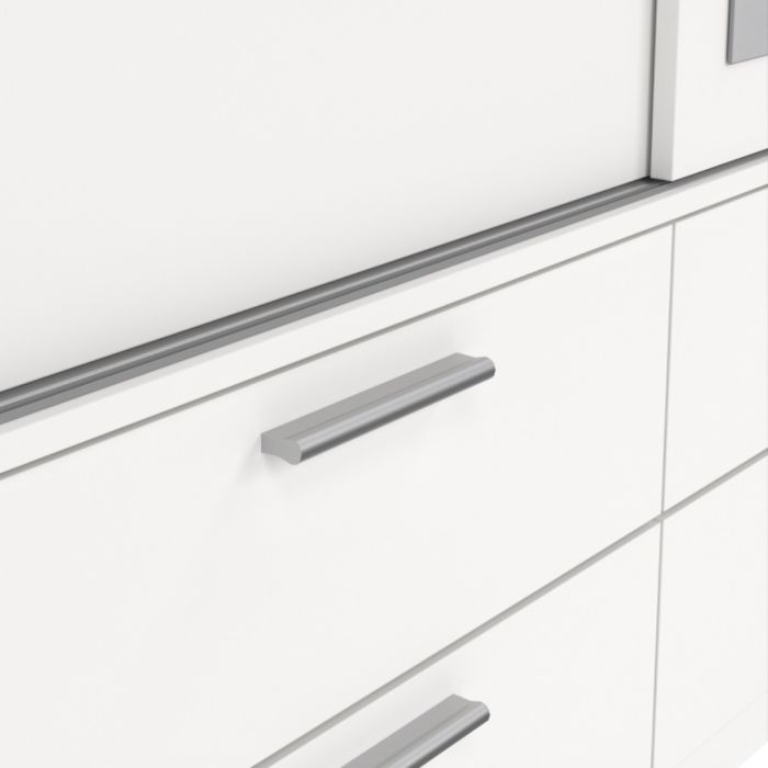 Plastic Handles of Line White Wardrobe