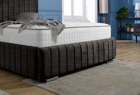 Milan Upholstered Bed with line texture 
