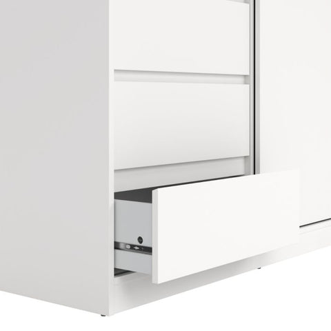 Naia White wardrobe with sliding 3 drawers 