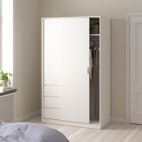 Naia White Wardrobe with sliding door 