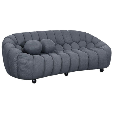 Plush grey bubble-style sofa with boucle fabric, perfect for UK homes.