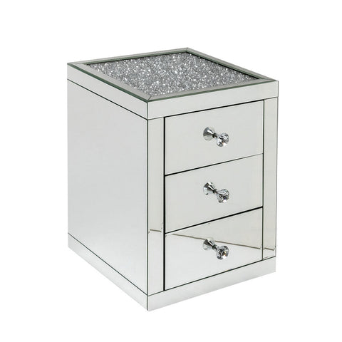 Crushed Top 3 Drawer Bedside Table Eco Furnishing