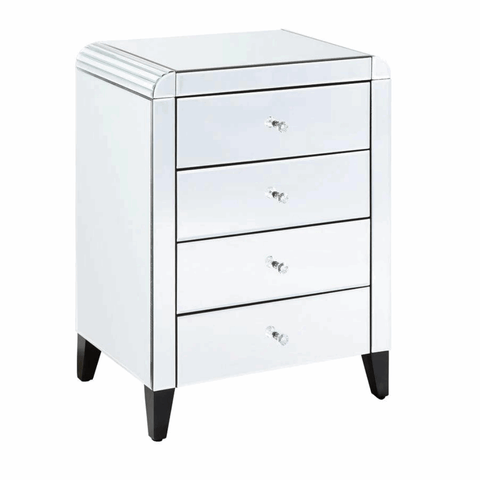 Mirrored 3 Drawer Bedside Table