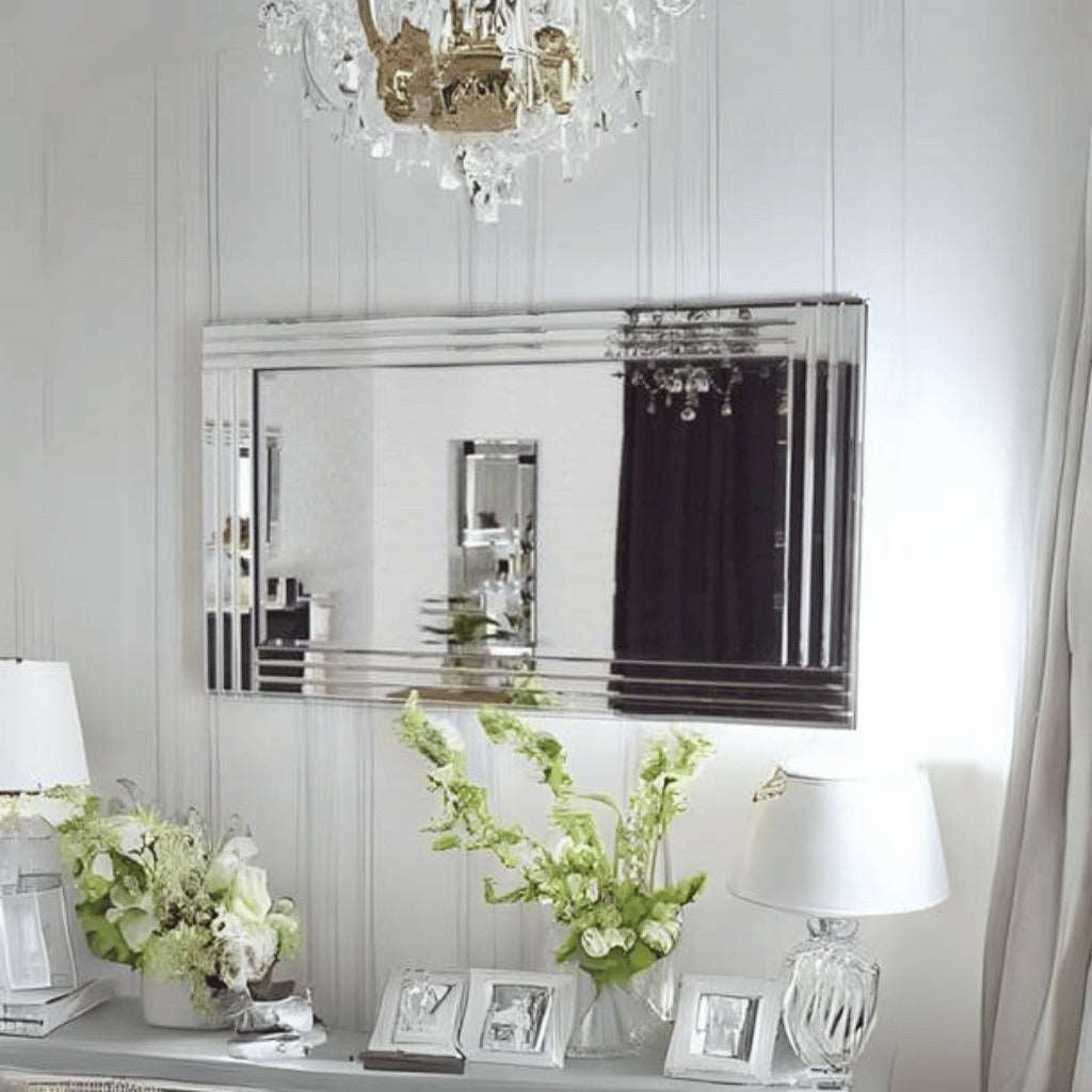 Silver Triple Beveled Venetian Wall Mirror