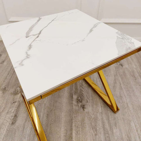 Stone Top ZION LAMP TABLE SOLID FURNITURE UK