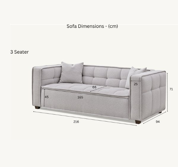 Aluxo Murray Sofa Range in Putty Boucle Fabric - SOLID FURNITURE LTD