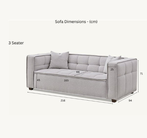 Aluxo Murray Sofa Range in Putty Boucle Fabric - SOLID FURNITURE LTD