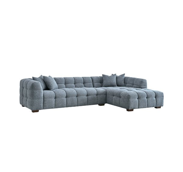 Aluxo Tribeca Corner Group in Iron Boucle Fabric - SOLID FURNITURE LTD