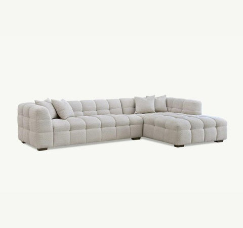 Aluxo Tribeca Corner Group in Oatmeal Boucle Fabric - SOLID FURNITURE LTD