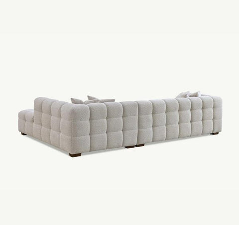Aluxo Tribeca Corner Group in Oatmeal Boucle Fabric - SOLID FURNITURE LTD