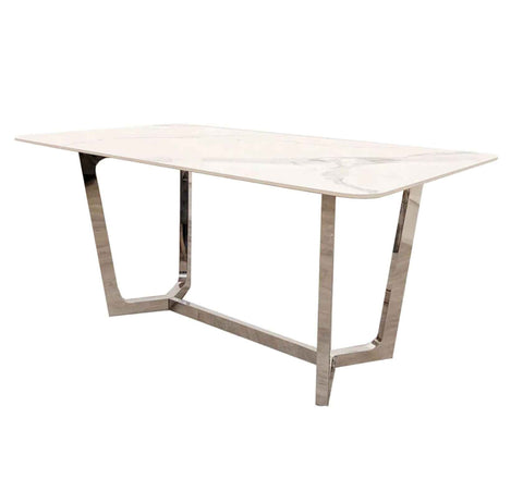 Lucien Dining Table with Majestic Light Grey Chairs SOLID FURNITURE