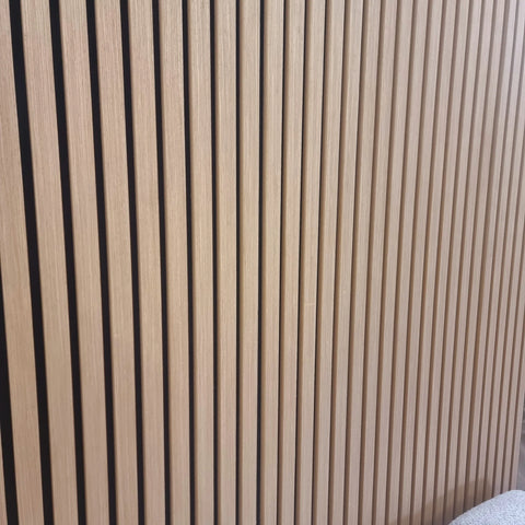 Light Oak Acoustic Wood Slatted Wall Panels